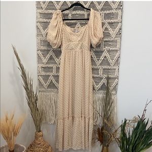 Ivory polka dot dress